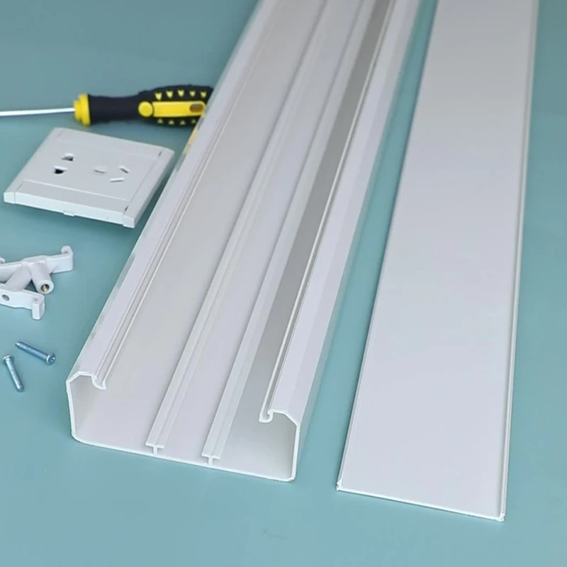 4 Pack Cable Panel Trunking, Cable Trunking Duct Applicable for Fixing Square Socket -120mm W&times;50mm H &times;500mm L