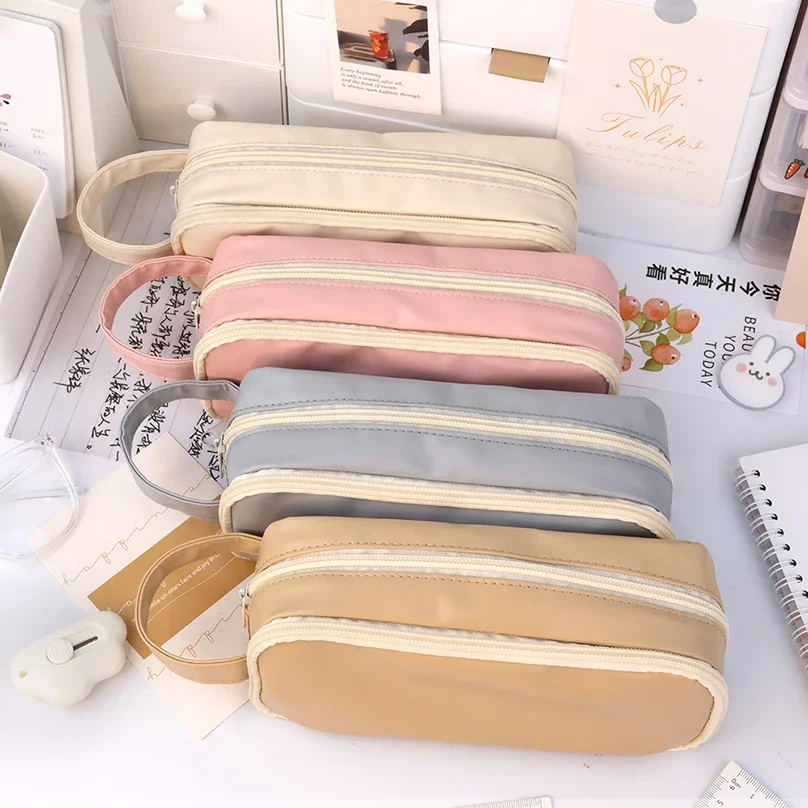 투명 연필 케이스 대용량 연필 주머니 학교 용품 펜 케이스 Trousse Estuches Escolares 편지지 연필 케이스