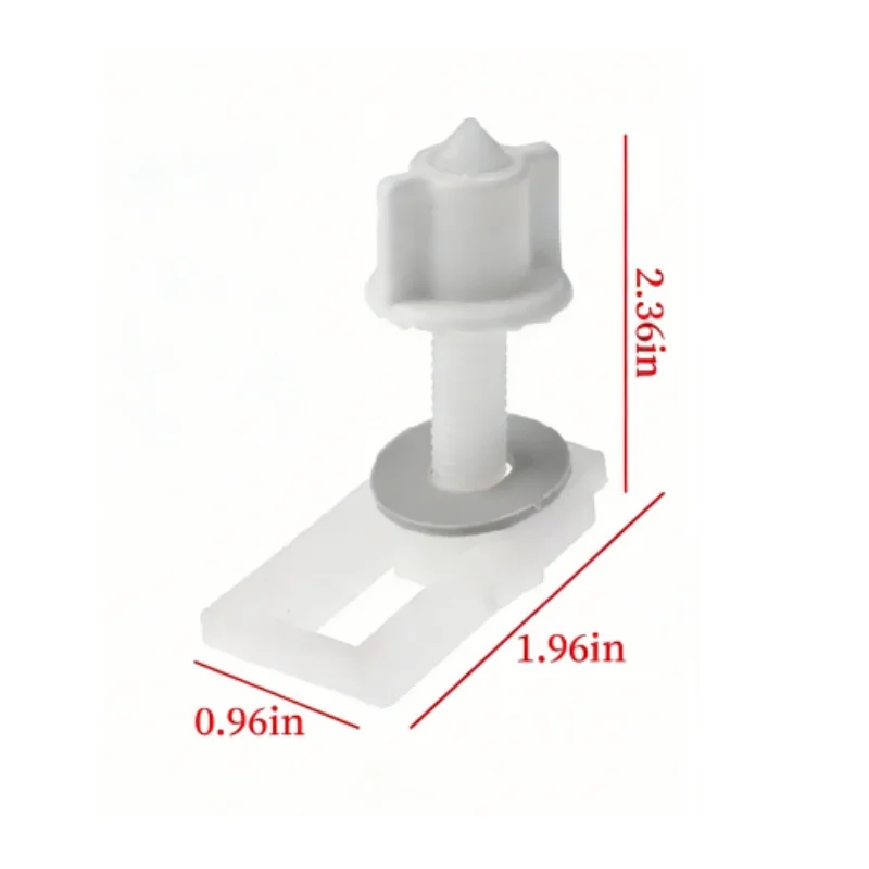 6pcs 범용 변기 시트 나사 키트 플라스틱 변기 시트 고정 볼트 나사(너트와 와셔 포함) 브래킷 고무 액세서리