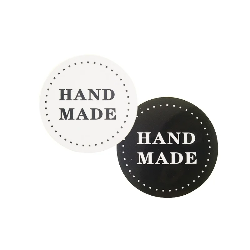 

80 Pcs/lot Label sticker packaging seal label scrapbook Round Black And white HAND MADE DIY Baking Decoration Label
