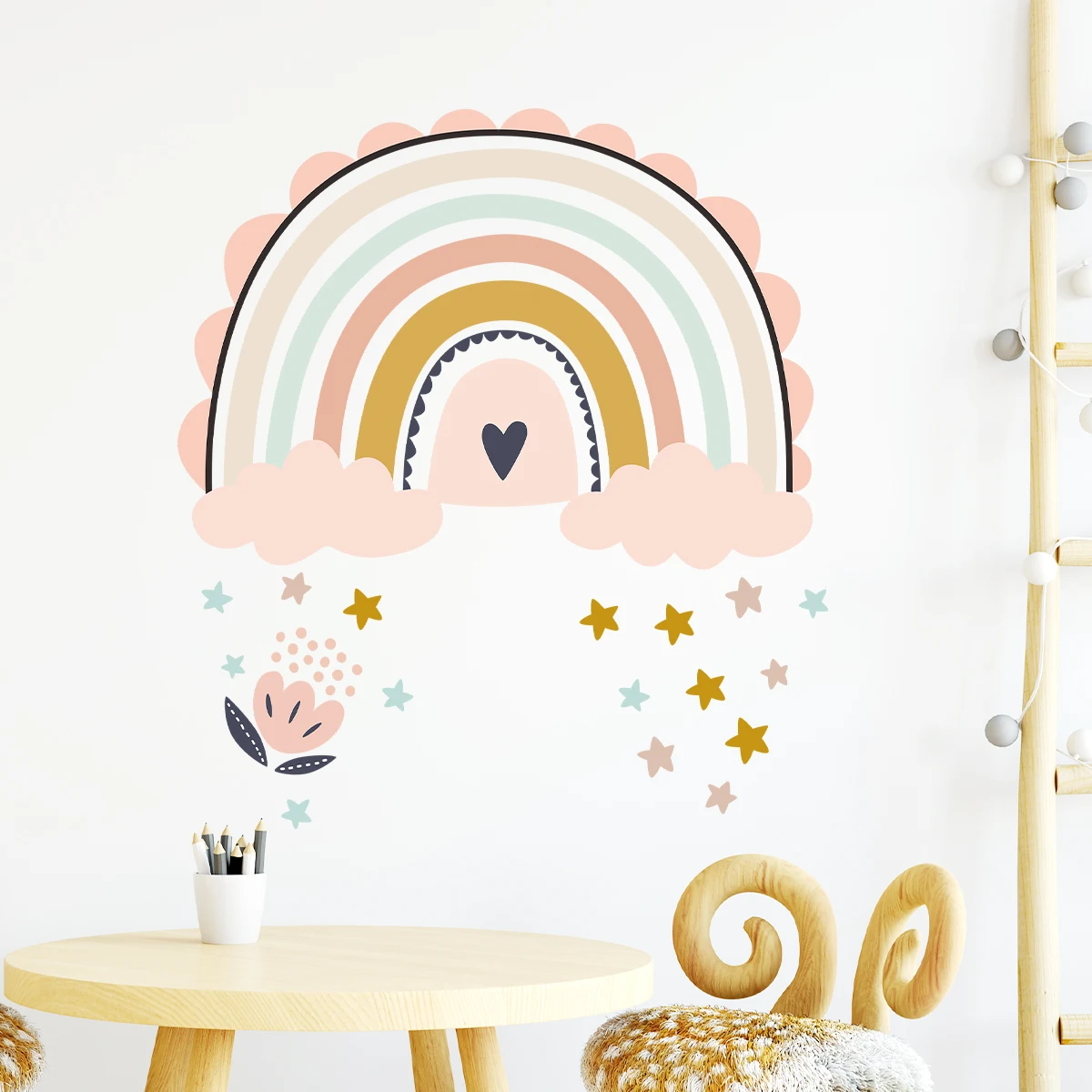 3pcs/lot Boho Rainbow Sun Wall Stickers for Kids Room Children's Nursery Room Decoration