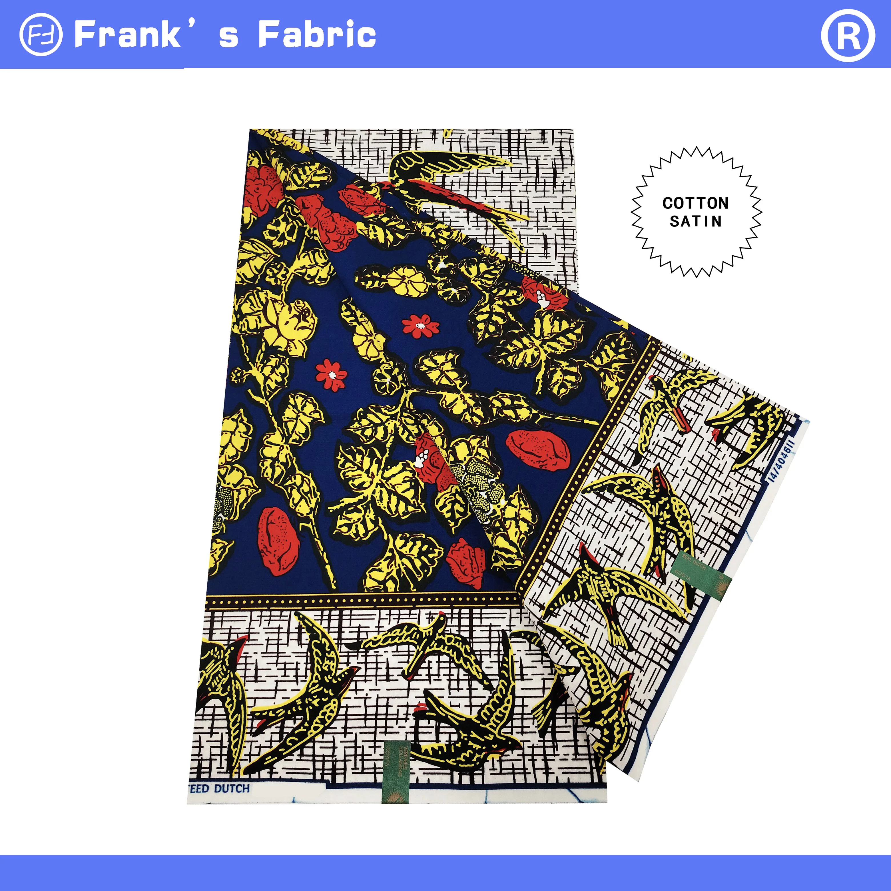 

100%Original Hollandaise Dutch African Wax Printed Cotton Fabric From Holland Real Wax Ankara Batik Cloth For Sewing VLS0709.002