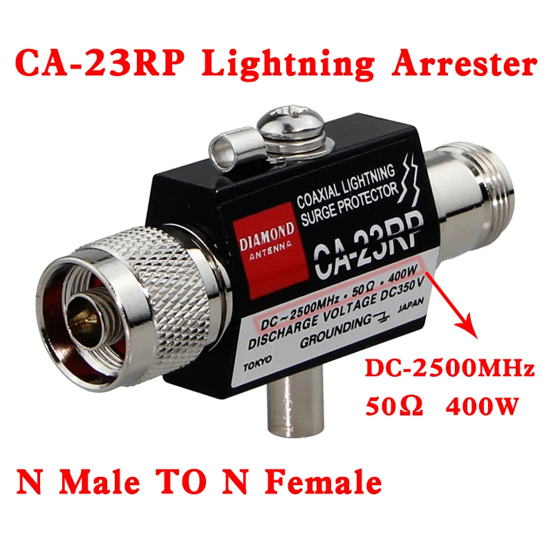

CA-23RP N Type Male to N Type Female Radio Repeater Coaxial Anti-Lightning Antenna Surge Protector Surge Arrester 50 Ohm 400W