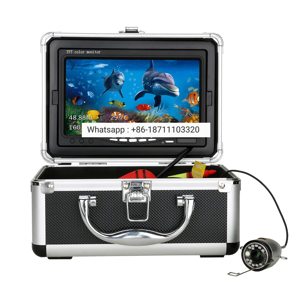 

Portable Underwater Fishing Camera with Depth Temperature Display-Waterproof HD and 7'' LCD Monitor-Infrared Fish Finder