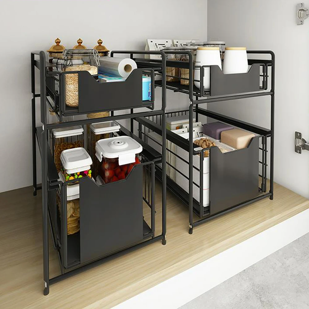 

Kitchen Organizer Under Sink Organizer Drawer Organizers Storage Rack 2 Tier Cabinet Organizer Storage Holder Kitchen Spice Rack