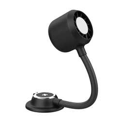 Versatile USB Rechargeable Mini Portable Cooling Fan with Magnetic Stand (Black)