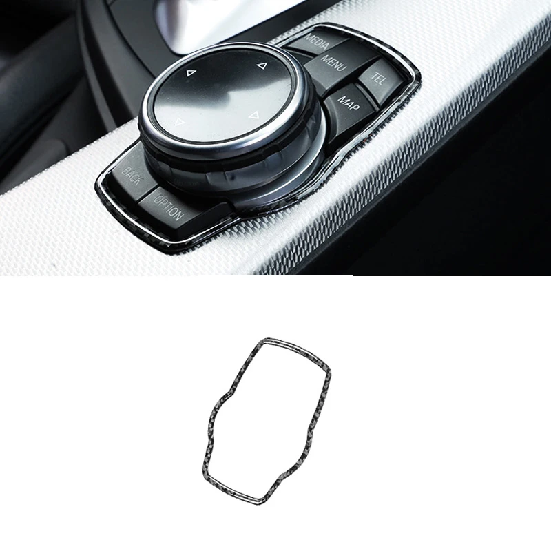 

For BMW 3 4 Series F30 F32 2013 2014 2015 2016 2017 2018 Carbon Fiber Car Interior Media Control Button Switch Cover Trim