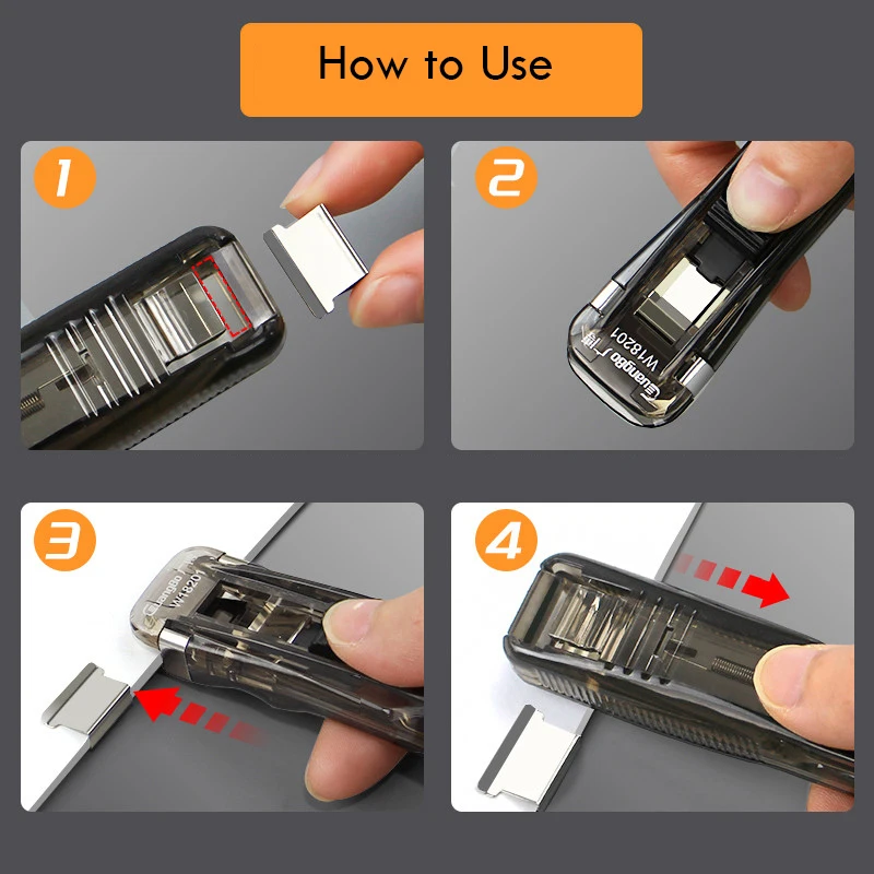 Guangbo Mini Pusher Office File Small Clip Test Paper Artifact Bookbinding Metal Nail Bill Book Booster Swallowtail Stationery book binding supplies staples office supplies binder clip