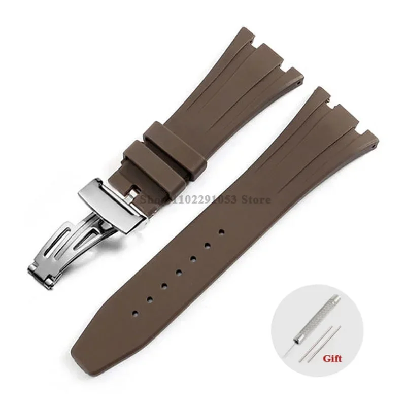Premium 27mm Waterproof Rubber Watch Strap with Solid Butterfly Buckle
