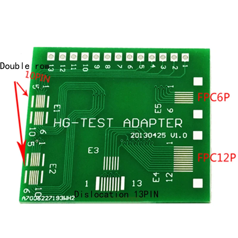 10PCS FPC 6/12pin Double-row 10P Misarrangement 13P Spacing 0.5mm Multifunction Test Conversion Board
