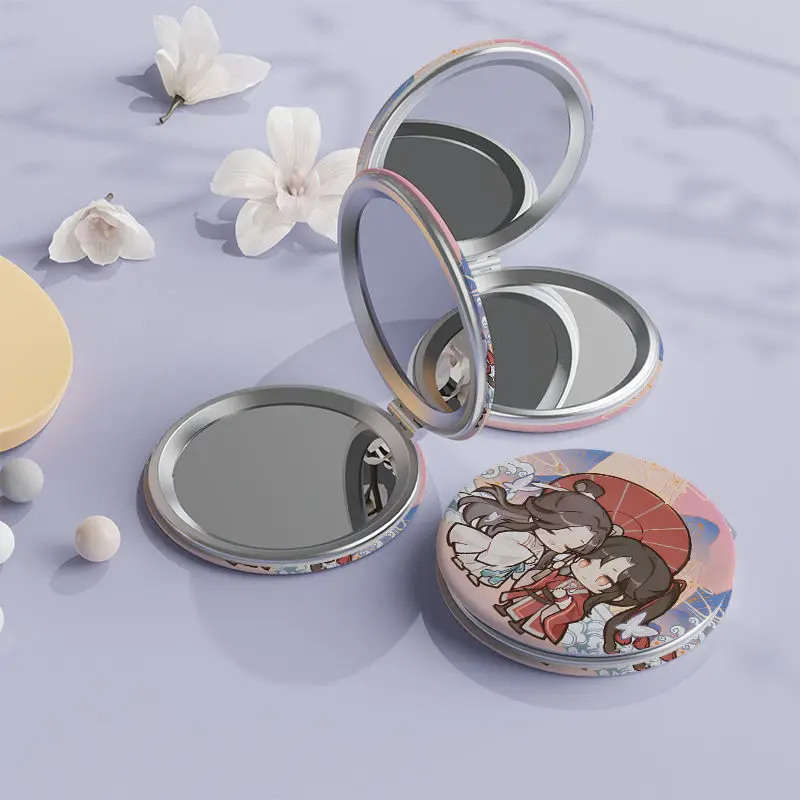 

Tian Guan Ci Fu Makeup Mirrors Xie Lian Hua Cheng Printing Round Folding Vanity Mirror Girl Student Hand Mirror Cos Anime Gift