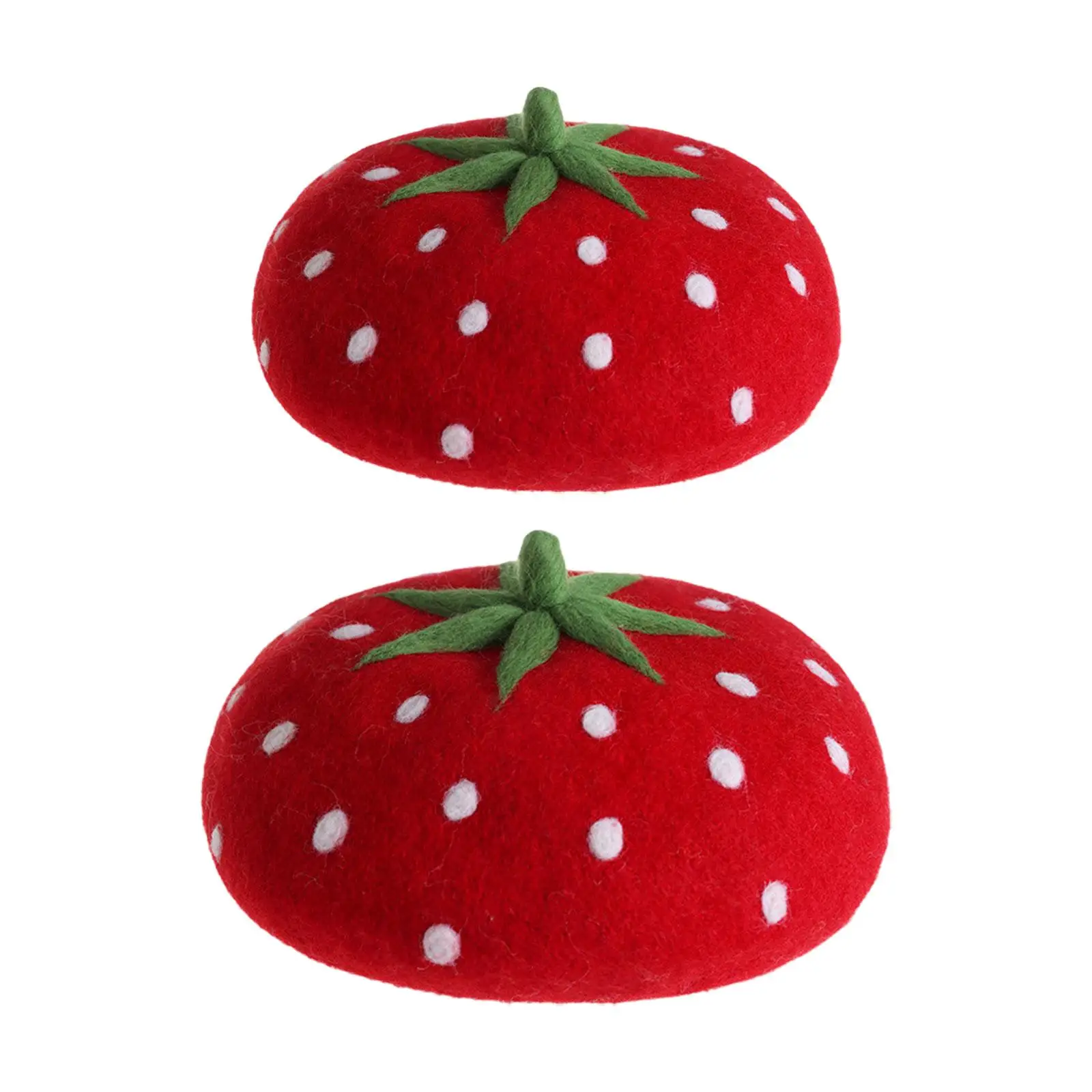 Strawberry Beret Hat Winter Costume Accessories Comfortable Party Beanie Painter Hat Elegant Warm Wool Beret Hat Cabbie Flat Cap