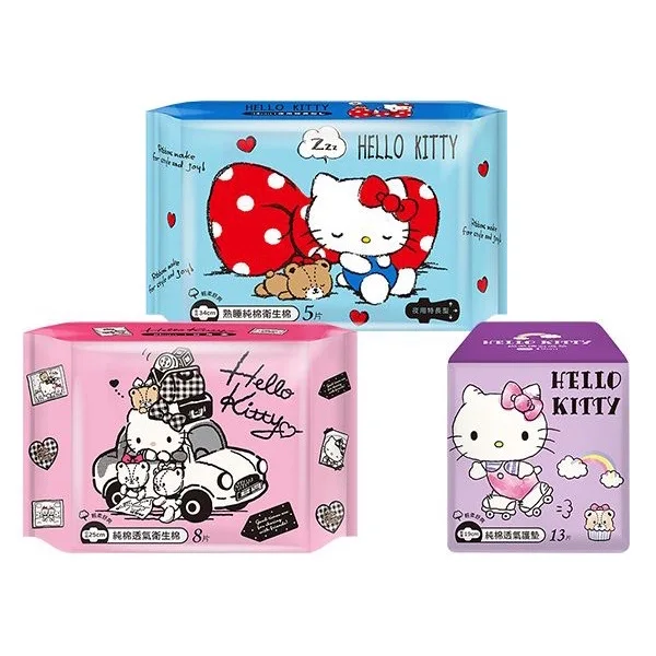 

Hello Kitty Cotton Night/day Sanitary Napkin Sanrio Sanitary Napkin Panty Liner Limited Edition Kawaii Close-fitting Gift