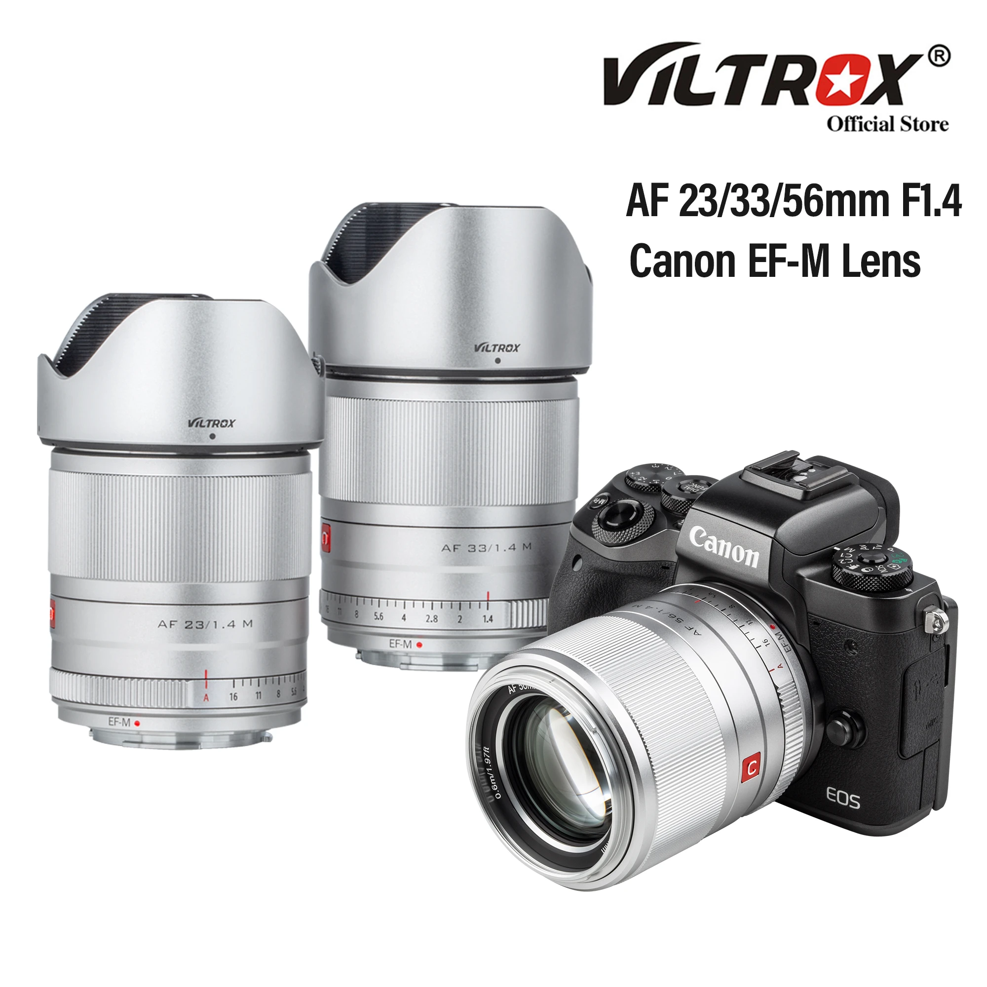 Viltrox For Canon Efm Lens 23mm 33mm 56mm F1.4 Auto Focus Portrait