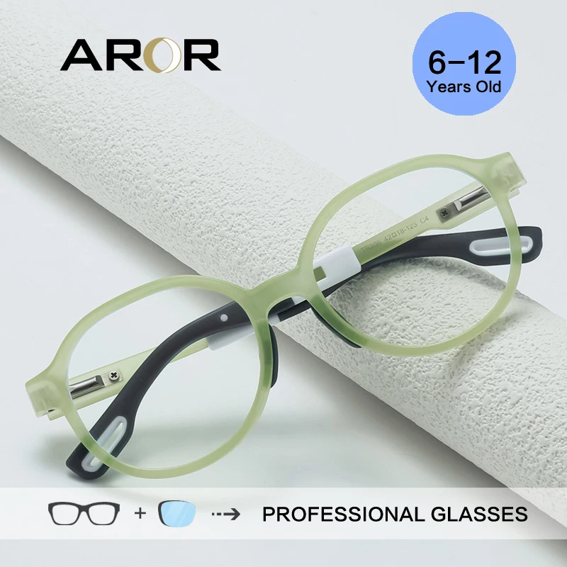 Aged 6-12 Ultra light Silica Gel Children's Eyeglasses Frame Candy Color Boys And Girls Eyewear Myopia Hyperopia Optical Glasses