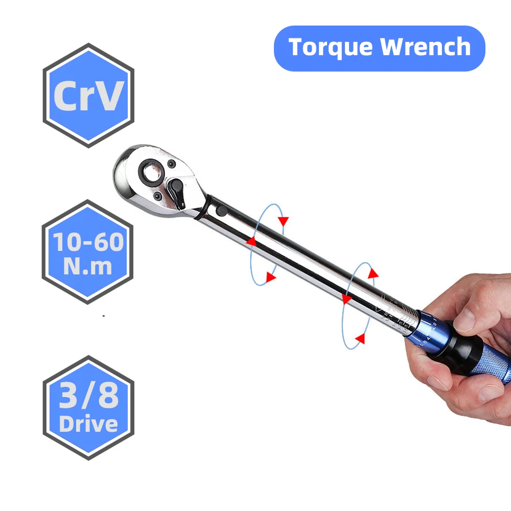 3/8 Automotive Torque Wrench 1060nm 72 Teeth Ratchet Spanner ±3