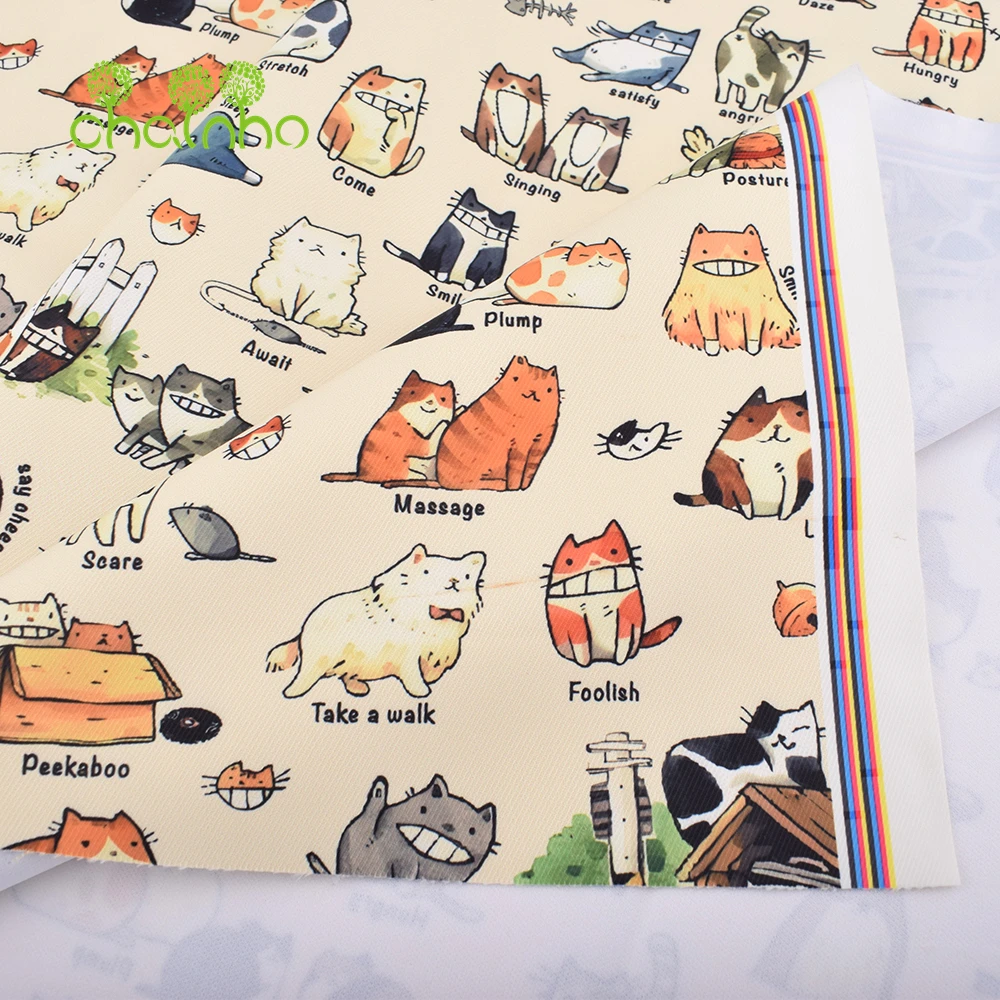 Chainho,Digital Printing Waterproof Fabric,DIY Sewing Quilting Material,Patchwork Cloth,Floral & Cartoon Series,25WP3