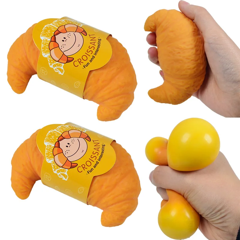 

2Pcs Bread Stress Toy Soft Toast Bread Shape Squishes Slow Rising Toy Anxiety Relief Food Toy for Kids Adult Birthday Gifts