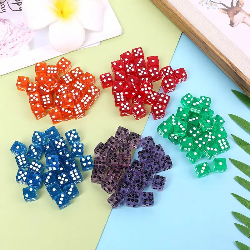 

25 Pcs/Set New Party Game Dice 12 Square Transparent Dices Colorful Club for Pla Drop Shipping