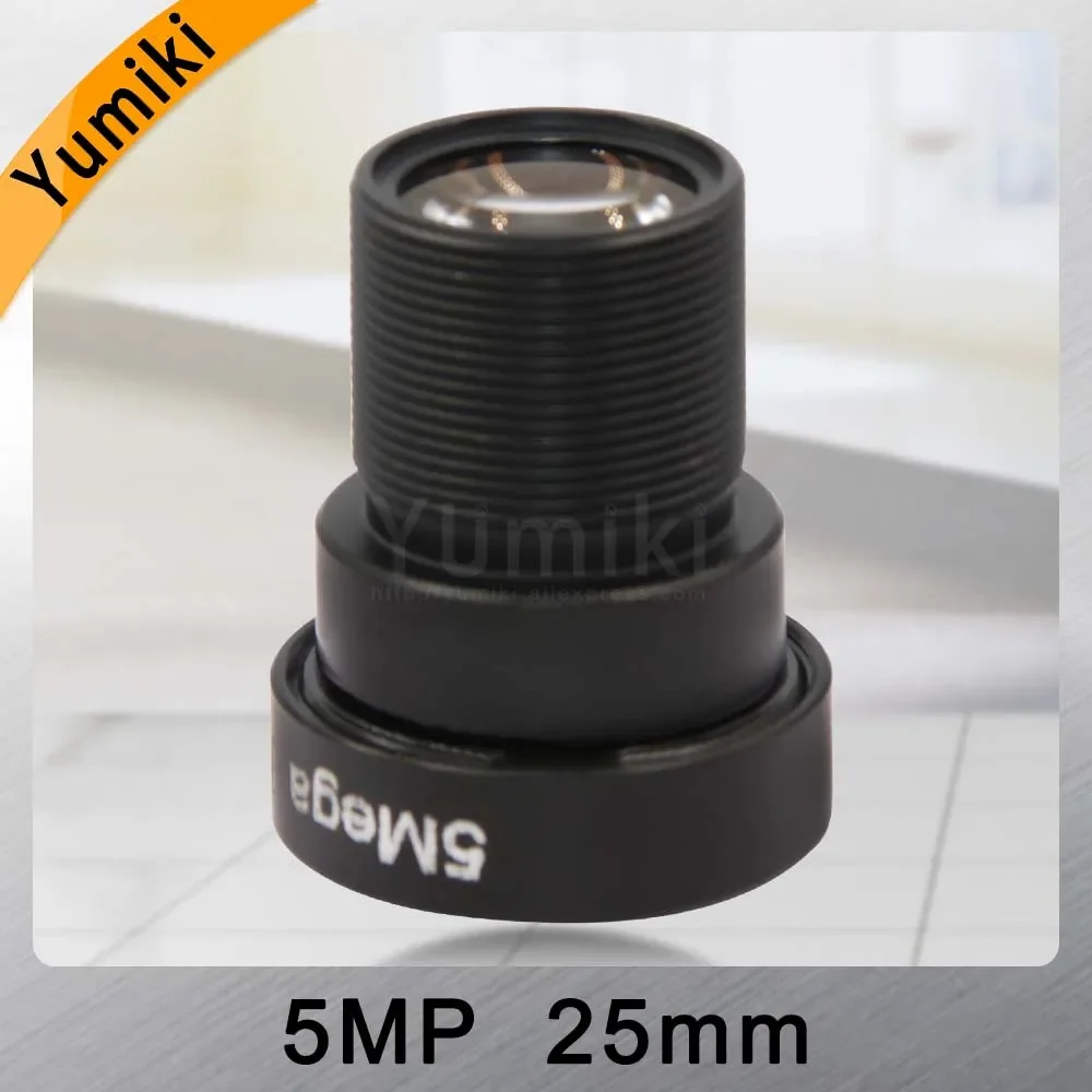 Yumiki 5.0Megpixel M12 MTV 25mm 5MP HD CCTV Camera Lens IR HD Security Camera Lens Fixed Iris