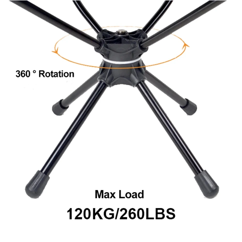 Outdoor Folding Chairs Rotatable Swivel Chair for Camping Lightweight Beach Fishing Chairs with Carry Bag for Picnic Hiking 2