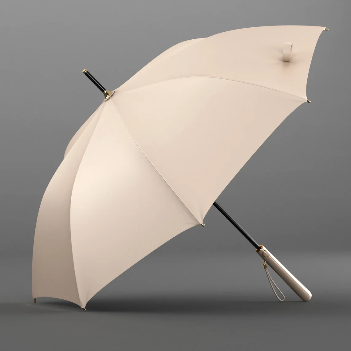 Women Clear Long Handle Anti UV Sun Umbrella 8 Ribs Windproof