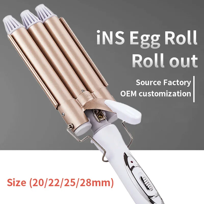 Automatic Egg Roller Manufacturer Cross-Border Three-Tube Hair Curling Iron Corn Holding Board Egg Roller Hair Straightener