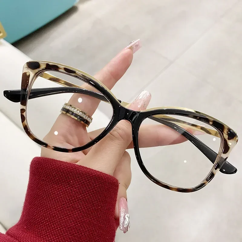 Monturas de gafas ópticas fotocromáticas para mujer, gafas de moda