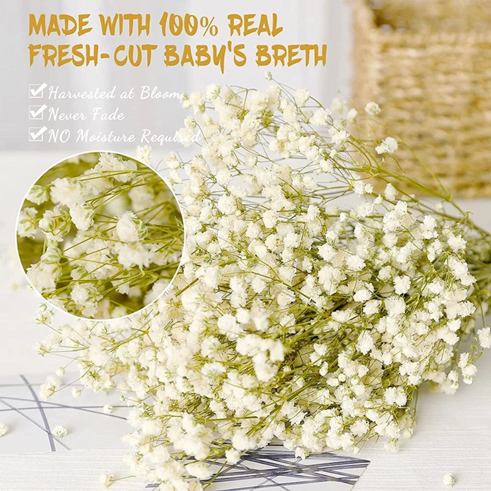 Dried flower bouquets 40-50cm Natural Fresh Dried Flowers Gypsophila paniculata Baby's Breath Flower bouquets gift & Wedding Decoration Home Decor