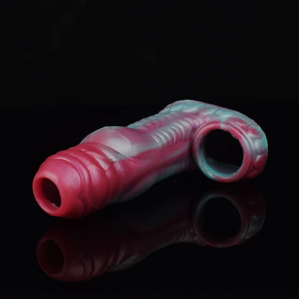 Silicone Animal DogDragon Dildo Penis Sheath Fantasy Cock Extender Sleeve  Penise Enlargement Male Masturbation Sex Toys