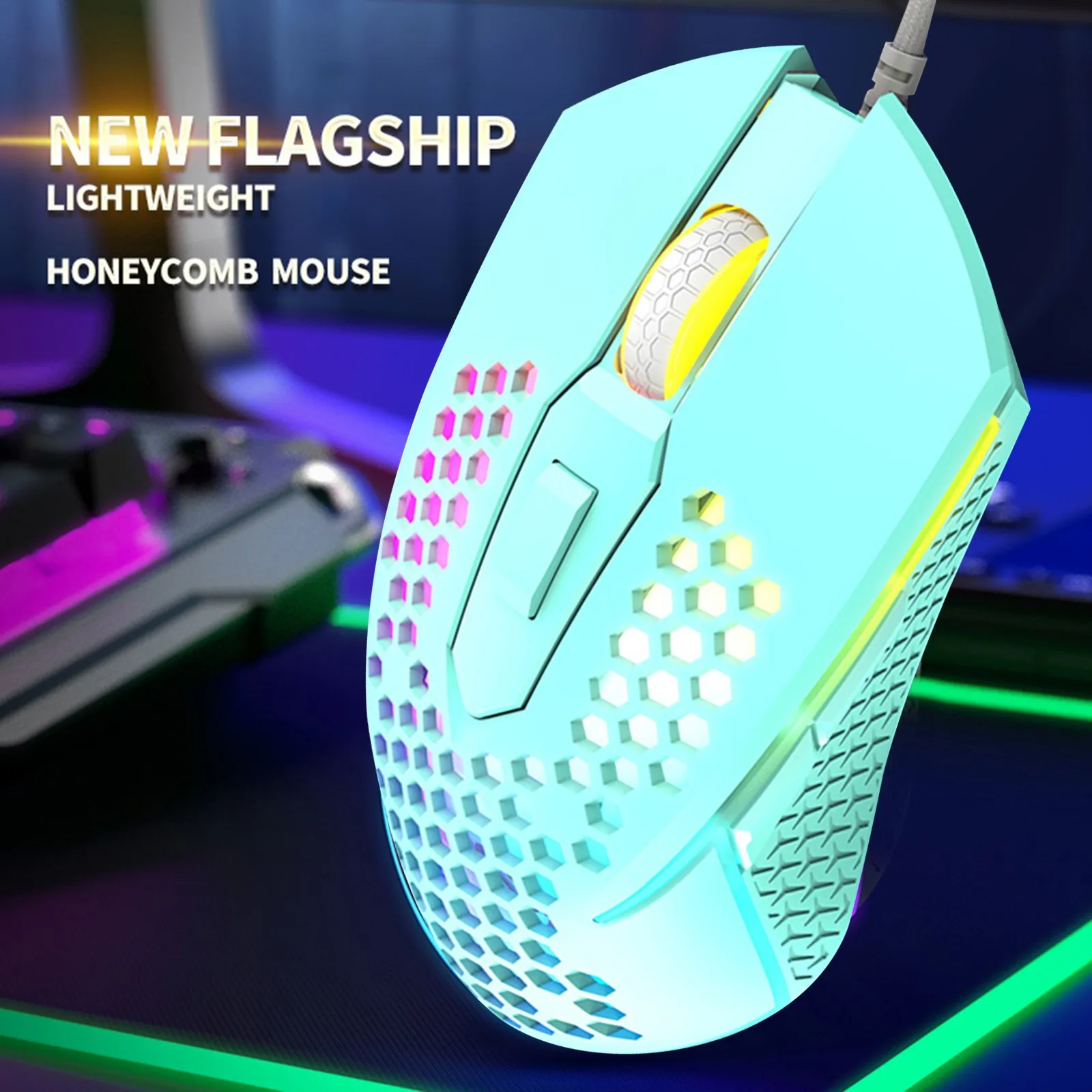 X8 Wired Gaming Mouse Portable Office Entertainment Mute Mechanical Desktop Computer Notebook Honeycomb Luminous Mouse gaming mouse for large hands