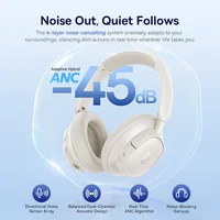 Baseus Bass EH10 NC Wireless Headphones Bluetooth 6.0 Noise Canceling 45dB Over Ear HeadsetSpatial Audio Earphone 80H Time - Image 4