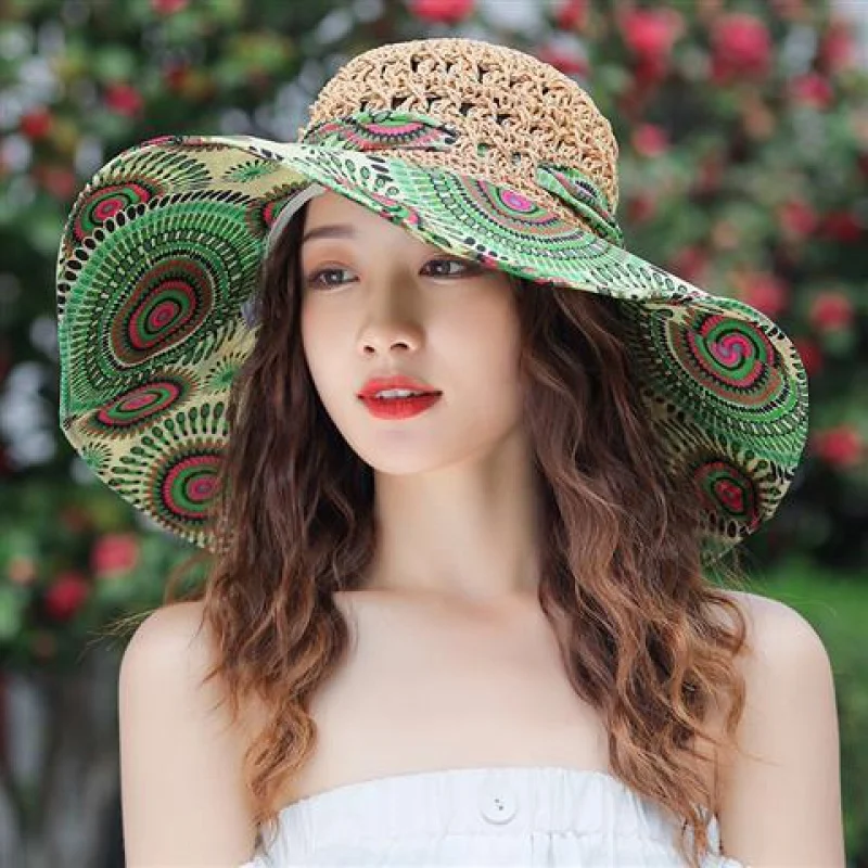 2023 new seaside hat summer beach hat female visor hat fashion fisherman's hat sunscreen sun hat anti-UV straw hats for women 1