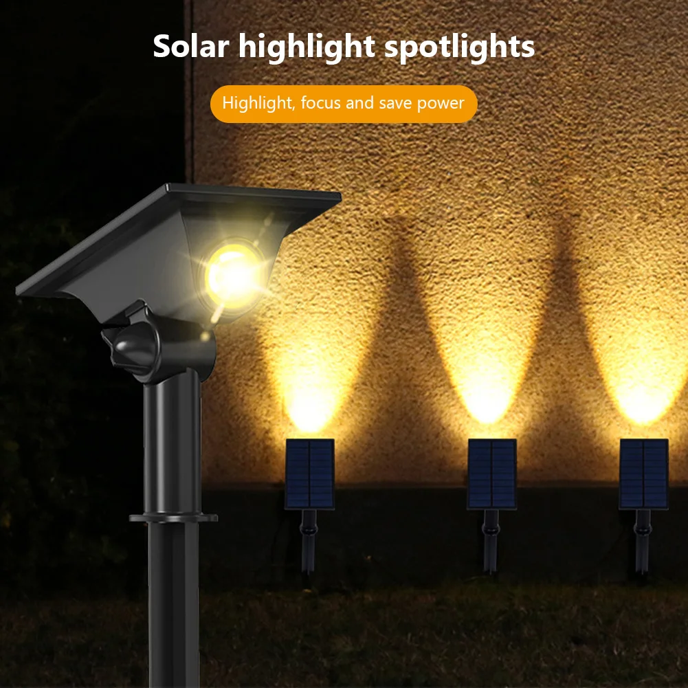 

Waterproof Outdoor Solar Powered Spot Lights LED Solar Garden Lights With Adjustable Lamp Head Outdoor Landscape Spotlights
