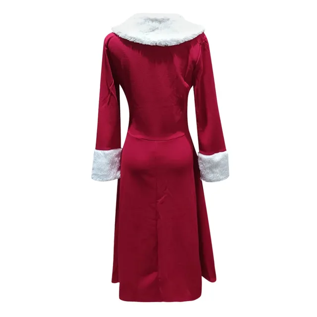 2023 Christmas Dress Women Nightmare Before Christmas Sexy Costume Long Sleeve Plush Warm Hooded New Year Party Pleated Dresses 5
