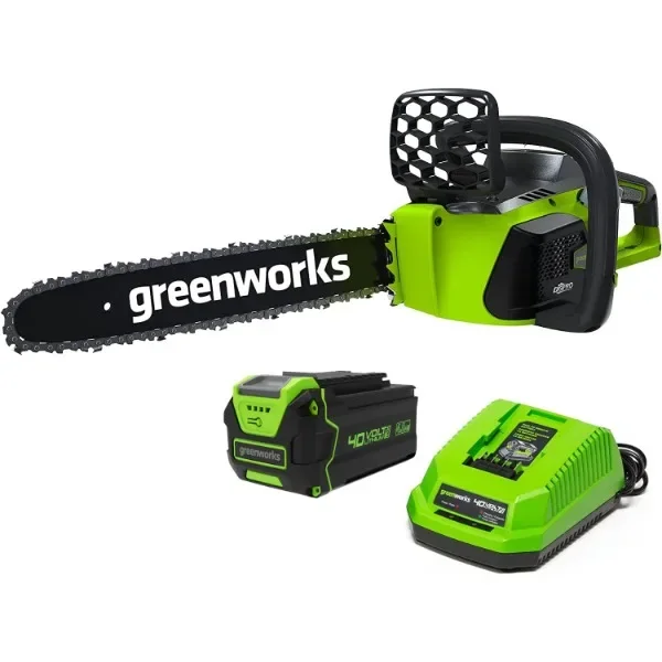 

Greenworks 40V 16" Brushless Cordless Chainsaw (Great For Tree Felling, Limbing, Pruning, and Firewood / 75+ Compatible Tools)