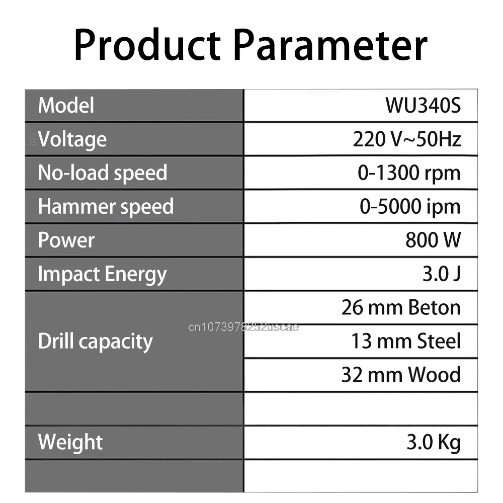 WORX WU340S 3.0Joule 800W Electric pick industrial-grade high-power heavy-duty 220V power tools 5
