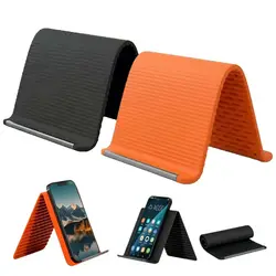 Compact Foldable Silicone Phone Stand (Orange)