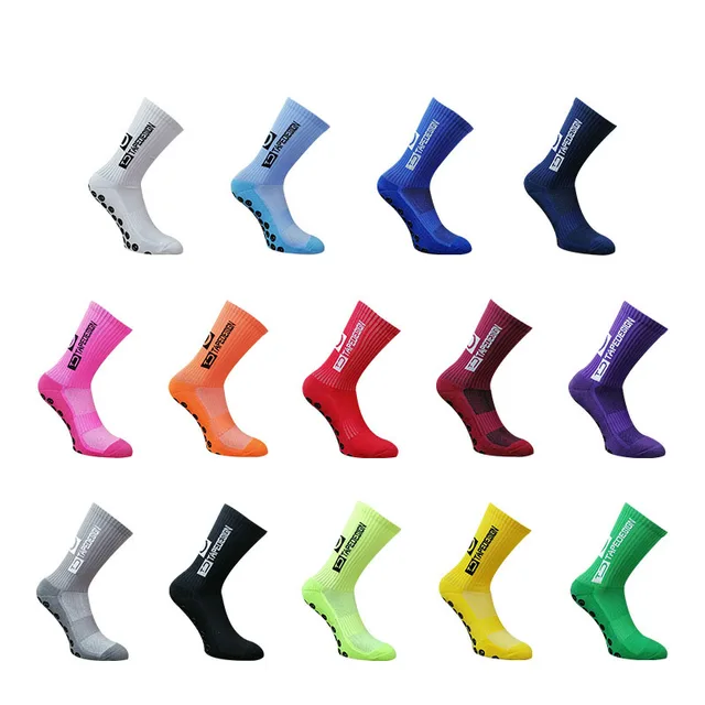 Hot Sale Fashion Sports Breathable Colorful Anti Slip Soccer Athletic Custom Logo Football Grip Socks 2