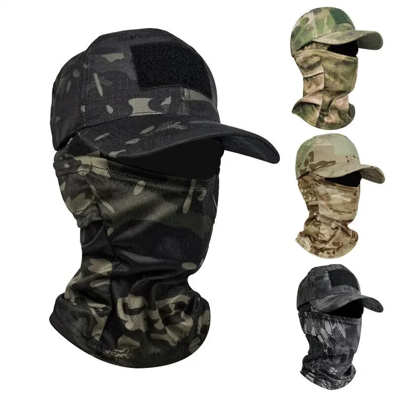 Camouflage Baseball Cap Face Mask Set for Outdoor Hiking Mountaineering Fishing Sun protection Sun Hat Sports Cap