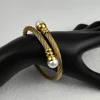 New Braided Bracelets Women Men Fashion Punk Pearl Open Cuff Bracelet Bangles Stainless Steel Wrist Metal Jewelry Accessories 5