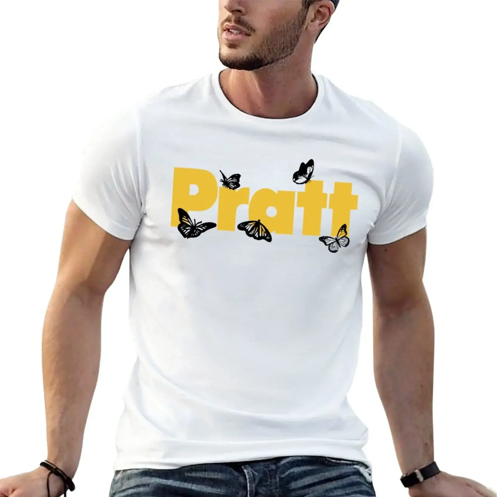 

Pratt Institute Butterfly T-Shirt sports fans anime clothes men clothing