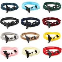 Simple new Milan Line Ocean Wind Whale Tail Bracelet Personality everything with the Year of your life couple woven red bracelet 1