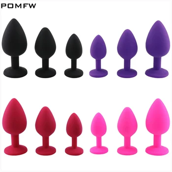 Silicone Butt Plug Unisex Sex Stopper 3 Size Adult Toys For Men/Women Anal Trainer Dildo Intimate Goods Anal Plug For Couples 2