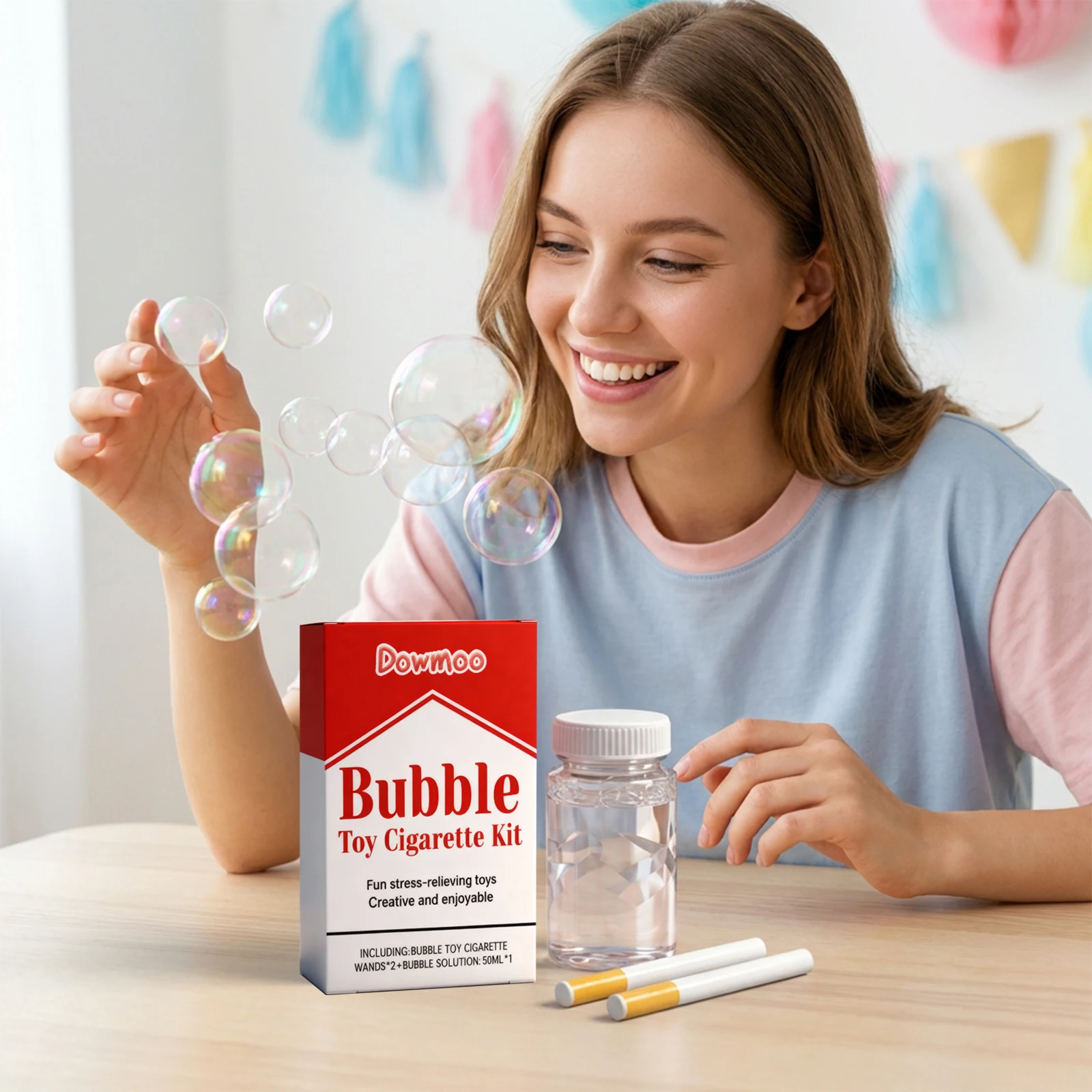 Bubble Toy Cigarette, Stress Relief Toy Fake Bubbles Smoke Cigarettes - New  Pack