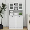 Tall Tilt-Out Double Doors Laundry Cabinet Hamper, Large Pull Out Laundry Room Storage Cabinets, Bathroom Cabinet 3