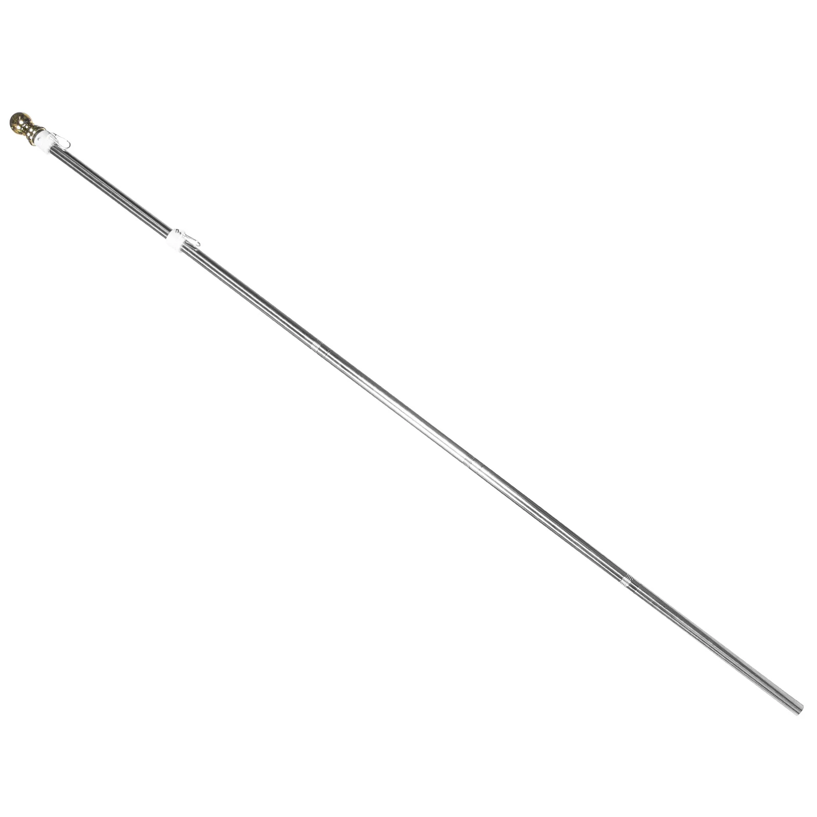 YeYeBest Asta bandiera 6FT-2PS, kit asta bandiera per casa, 2 anelli senza grovigli, staffa porta bandiera, acciaio inossidabile, nero