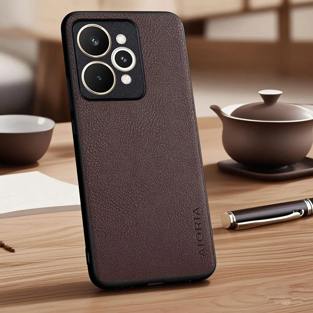 Elegant Vegan Leather Phone Case - Lychee Pebble Texture