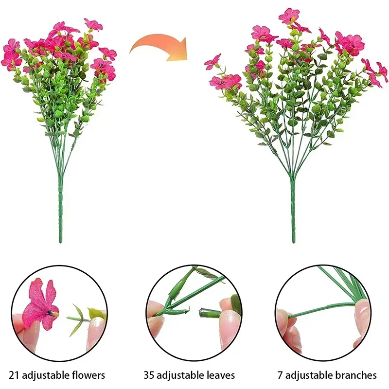 UV Resistant Artificial Flowers for Outdoor and Indoor Decor - Ideal for Yard, Wedding, Home, Kitchen, and Farmhouse Styling