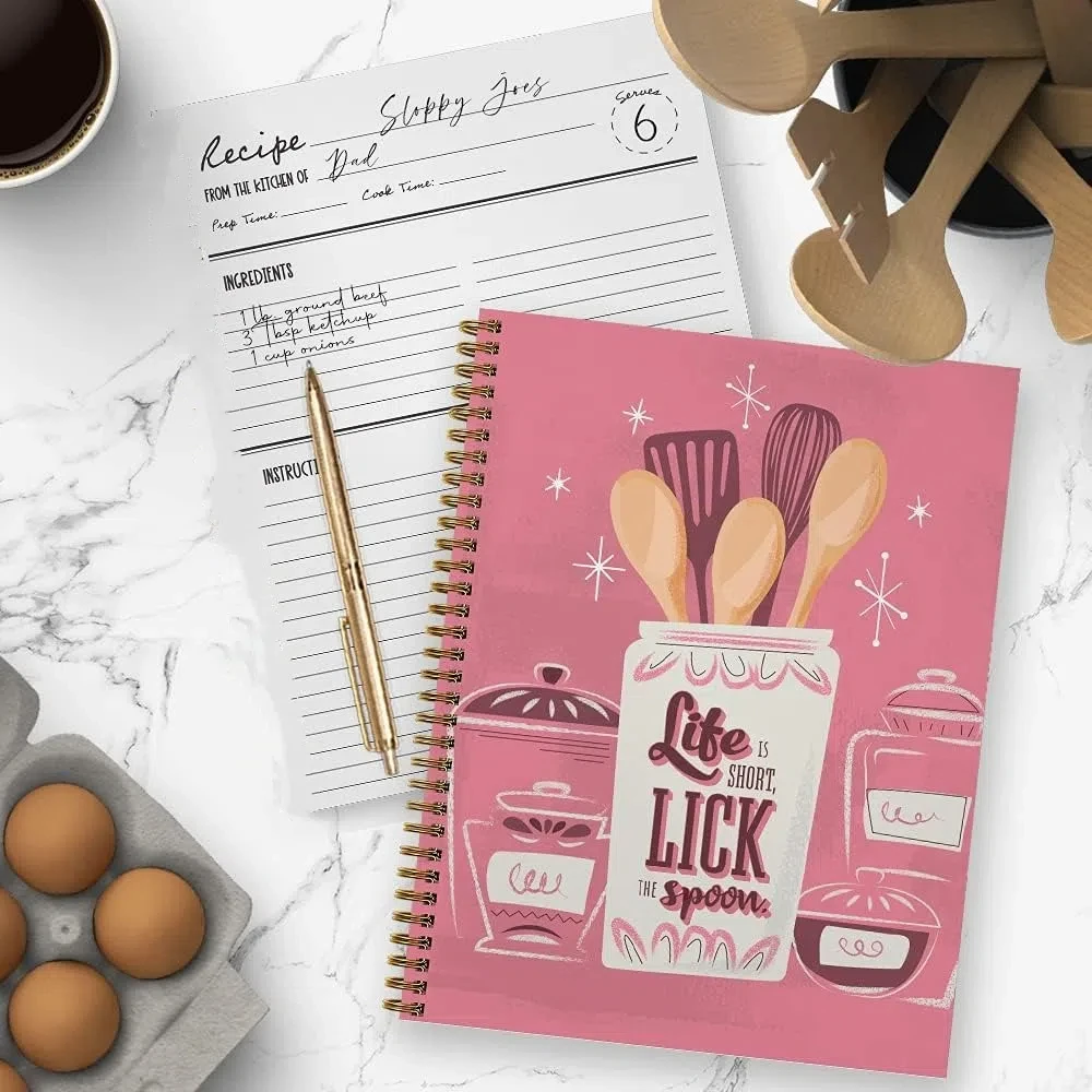 Kitchen Recipe Notebook Softcover 120 Pages Recipe Journal Spiral Notebooks Helical Coil Meal Planning Manual